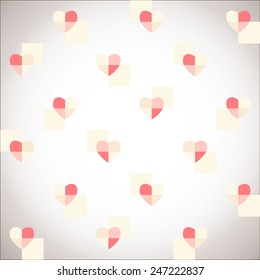 seamless pattern with hearts in pop art style 