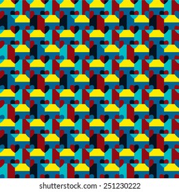 seamless pattern with hearts in pop art style