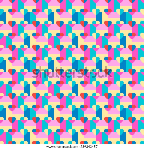 Seamless Pattern Hearts Pop Art Gift Stock Vector (Royalty Free) 239343457