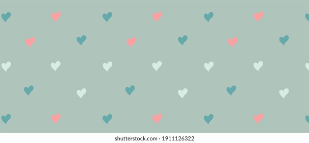 Seamless pattern of hearts. Print for textiles and packaging. Vector illustration. 