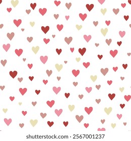 Seamless pattern with hearts. Print for Valentine's Day, birthday, wedding. Vector simple children's illustration for textile, wallpaper, packaging paper.