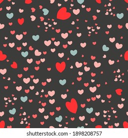  Seamless pattern with hearts for printing on Valentine's day.