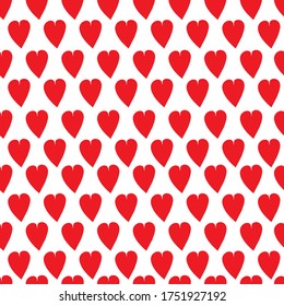 Seamless pattern with hearts. Red hearts. Valentine's Day.