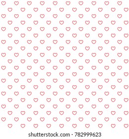 Seamless pattern with hearts. Red and white colors. Vector illustration. 