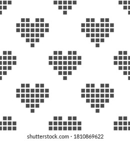 Seamless pattern with hearts, repeating background vector.