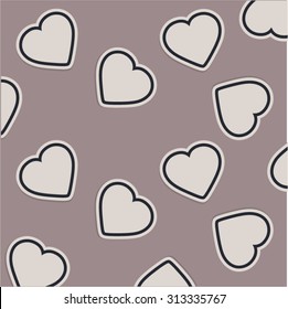 Seamless pattern with hearts repeating texture