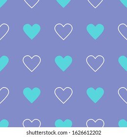 Seamless pattern with hearts. Romantic background, wallpaper. Valentine's Day. Love. Vector illustration.