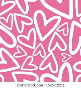 Seamless pattern with hearts. Romantic background, wallpaper. Valentine's Day. Love. Vector illustration.