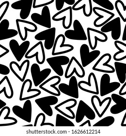 Seamless pattern with hearts. Romantic background, wallpaper. Valentine's Day. Love. Vector illustration.