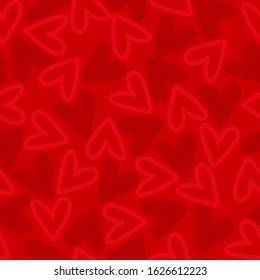 Seamless pattern with hearts. Romantic background, wallpaper. Valentine's Day. Love. Vector illustration.