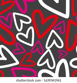 Seamless pattern with hearts. Romantic background, wallpaper. Valentine's Day. Love. Vector illustration.
