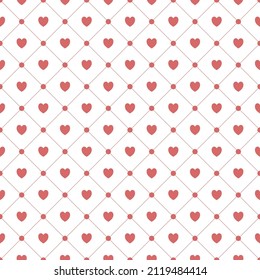 Seamless pattern with hearts, romantic background