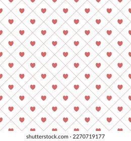 Seamless pattern with hearts, romantic background