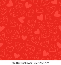 Seamless pattern with hearts. Romantic background. Happy Valentines day vector illustration. Design for web, wrapping, wallpaper, cover, textile. 