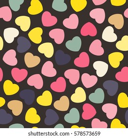Seamless pattern with hearts. Romantic texture. Background with hearts. Valentines day, wedding, baby shower graphic element. Vector illustration. Eps-8