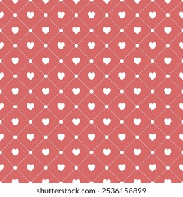 Seamless pattern with hearts, romantic tileable background