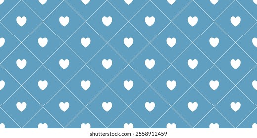 Seamless pattern with hearts, romantic tileable background