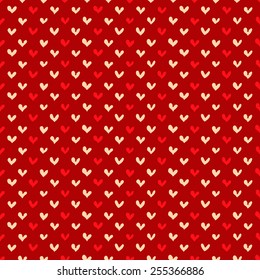 Seamless pattern with hearts. Romantic vector background.