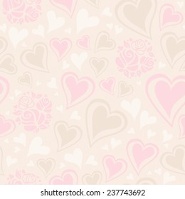 seamless pattern with hearts and roses