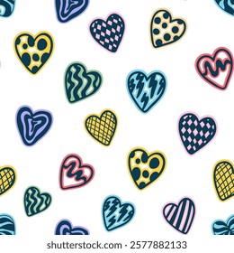 seamless pattern with hearts shapes. Element for decoration design postcards poster print invitation background textile wrapping wallpaper packaging backdrop textile