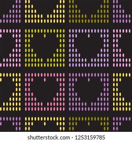 seamless pattern of hearts in a square on a dark background vector
