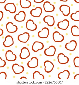 Seamless pattern with hearts. St. Valentine cute pattern.