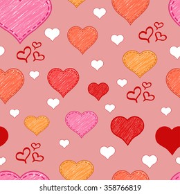 Seamless pattern with hearts. St Valentine's Day. Vector illustration