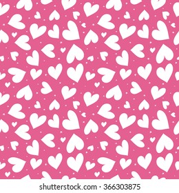 Seamless pattern with hearts and stars