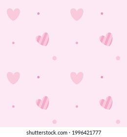 Seamless pattern with hearts, stars and beads.Vector illustration.