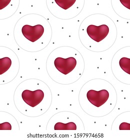 Seamless pattern of hearts and stars. Use for textiles, paper, greeting cards and other graphic products.