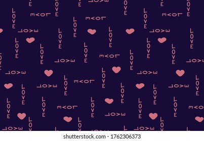 Patrón sin brillo con corazones. Ilustración vectorial de material.