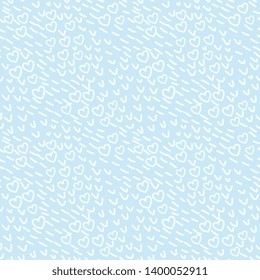 Seamless pattern with hearts and strokes