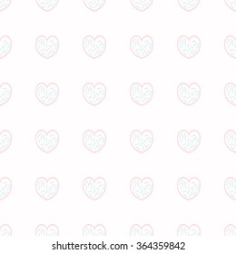 Seamless  pattern with  hearts. Stylish valentines background