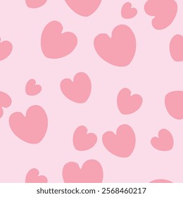 Seamless pattern with hearts. Template holiday vector illustration. Design for card, postcard, poster, print, banner. Cartoon colorful hearts on color background.