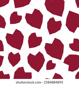 Seamless pattern with hearts. Template holiday vector illustration. Design for card, postcard, poster, print, banner. Cartoon colorful hearts on color background.