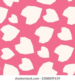 Seamless pattern with hearts. Template holiday vector illustration. Design for card, postcard, poster, print, banner. Cartoon colorful hearts on color background.