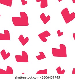Seamless pattern with hearts. Template holiday vector illustration. Design for card, postcard, poster, print, banner. Cartoon colorful hearts on color background.
