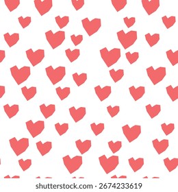 Patrón sin fisuras con corazones. Ilustración vectorial de vacaciones de Plantilla. Diseño para tarjeta, postal, cartel, impresión, Anuncio. Corazones coloridos de la historieta en el fondo del color.