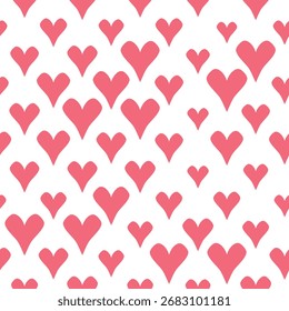 Patrón sin fisuras con corazones. Ilustración vectorial de vacaciones de Plantilla. Diseño para tarjeta, postal, cartel, impresión, Anuncio. Corazones coloridos de la historieta en el fondo del color.