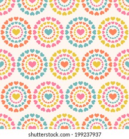 Seamless pattern of hearts for textiles, interior design, for book design, website background