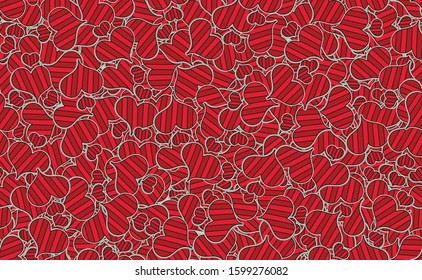 Seamless pattern of hearts. Texture template for printing on wrapping paper. Abstract background for Valentine's day
