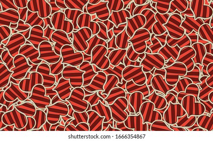 Seamless pattern of hearts. Texture template for printing on wrapping paper. Abstract background for Valentine's day