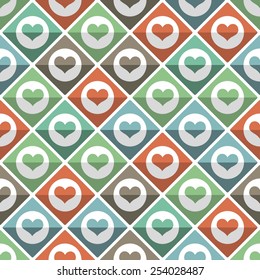 seamless pattern of hearts tile. 10 eps. vector illustration