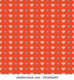 Seamless pattern with hearts in trend colors