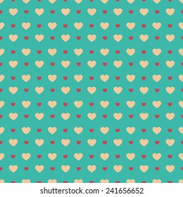 Seamless pattern with hearts in trend colors