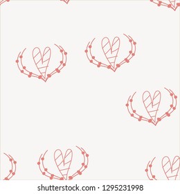 Seamless pattern with hearts for Valentine Day. Vector.