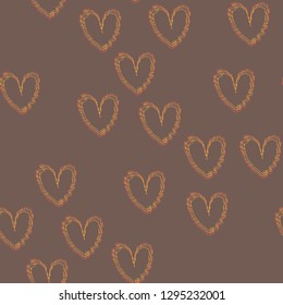 Seamless pattern with hearts for Valentine Day. Vector.