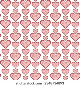 Seamless pattern with hearts. Valentine day background. Vector illustration. Design for web, cover, wallpaper, wrapping, textile, fabric print fashion