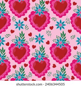 seamless pattern with hearts, Valentine Day