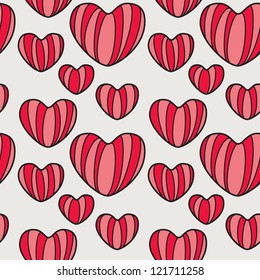 Seamless pattern with hearts. Valentines Day background